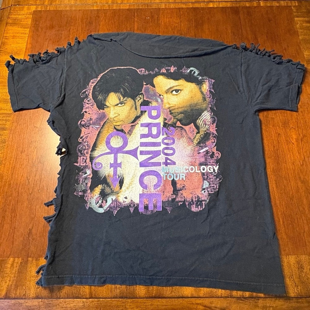 Vintage Prince 2004 Musicology Tour Fringe T-Shirt XXL Custom